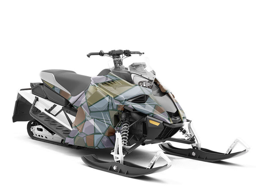 Aggressive Earth Cobblestone Custom Wrapped Snowmobile