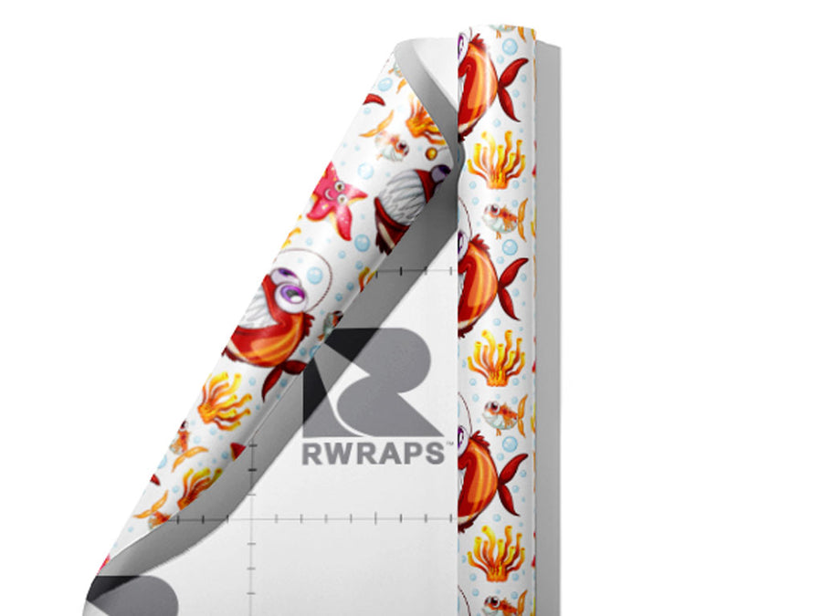 Agreeable Angler Marine Life Wrap Film Sheets~Rwraps Series 914 Agreeable Angler Marine Life Scrolled Sheet~3