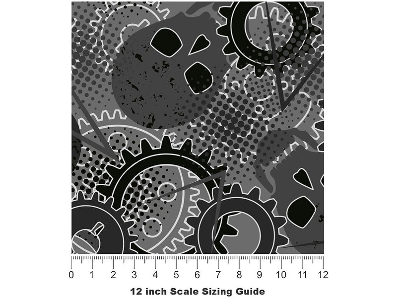 All In Gear Graffiti Vinyl Film Pattern Size 12 inch Scale~Rwraps All In Gear Graffiti Sizing Chart~2