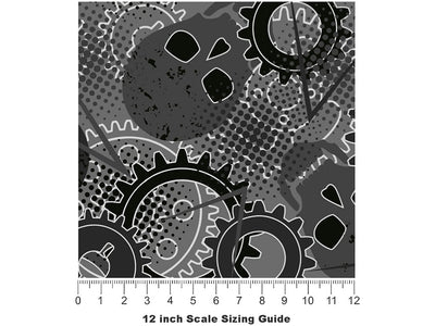 All In Gear Graffiti Vinyl Film Pattern Size 12 inch Scale~Rwraps All In Gear Graffiti Sizing Chart~2