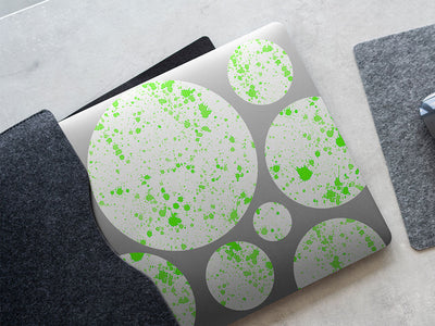 all lime paint splatter DIY Laptop Stickers