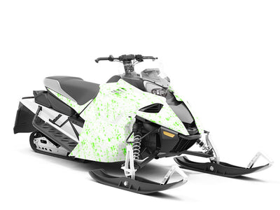 All Lime Paint Splatter Custom Wrapped Snowmobile