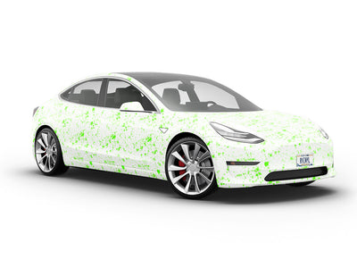 All Lime Paint Splatter Vehicle Vinyl Wrap