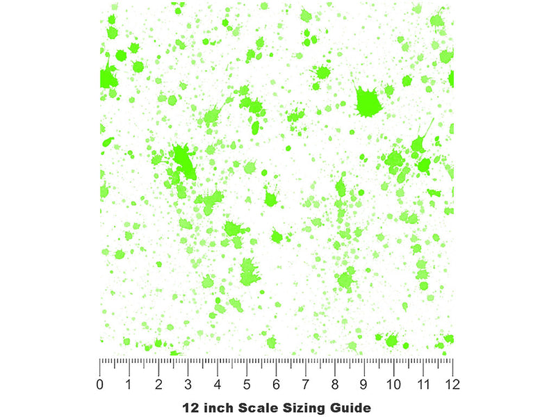All Lime Paint Splatter Vinyl Film Pattern Size 12 inch Scale~Rwraps All Lime Paint Splatter Sizing Chart~2
