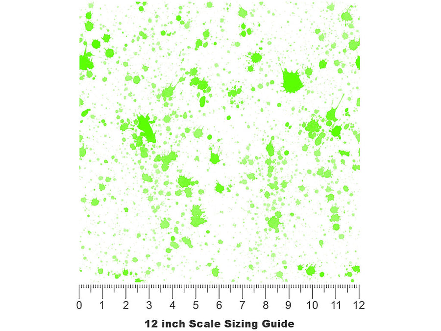 All Lime Paint Splatter Vinyl Film Pattern Size 12 inch Scale~Rwraps All Lime Paint Splatter Sizing Chart~2