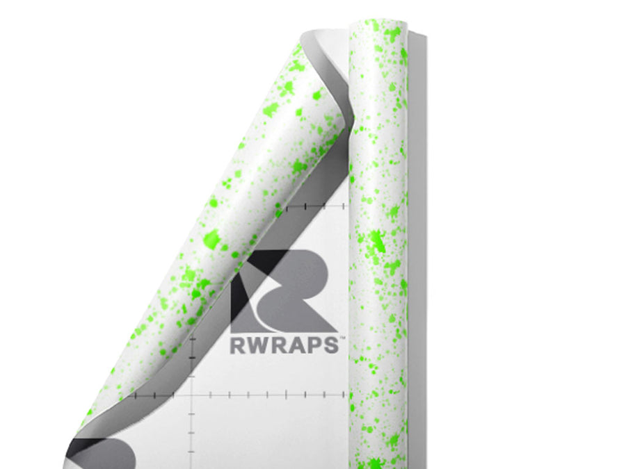 All Lime Paint Splatter Wrap Film Sheets~Rwraps Series 914 All Lime Paint Splatter Scrolled Sheet~3