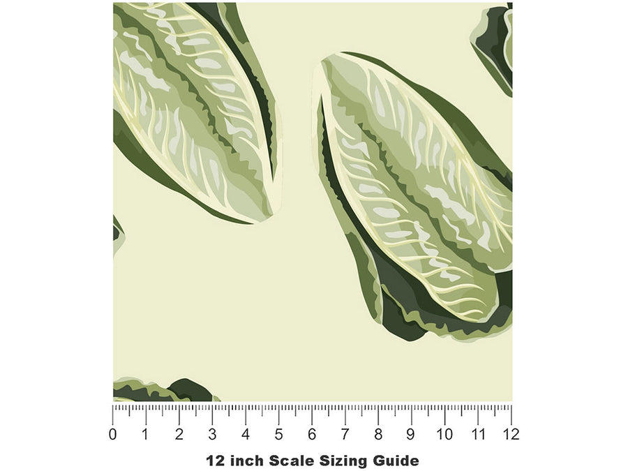 All Season Romaine Vegetable Vinyl Film Pattern Size 12 inch Scale~Rwraps All Season Romaine Vegetable Sizing Chart~2