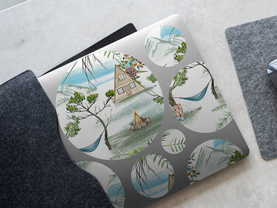 alpine cabin camping DIY Laptop Stickers