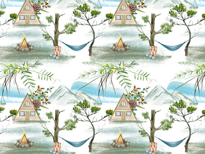 Alpine Cabin Camping Vinyl Wrap Pattern~Rwraps Series 914 Digitally Printed Vinyl Wrap~0