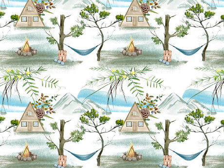 Alpine Cabin Camping Vinyl Wrap Pattern~Rwraps Series 914 Digitally Printed Vinyl Wrap~0
