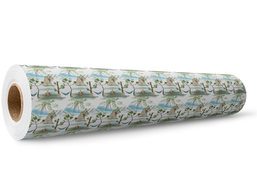 Alpine Cabin Camping Wrap Film Wholesale Roll~Rwraps Series 914 Digitally Printed Vinyl Roll~5