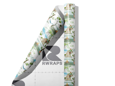 Alpine Cabin Camping Wrap Film Sheets~Rwraps Series 914 Alpine Cabin Camping Scrolled Sheet~3