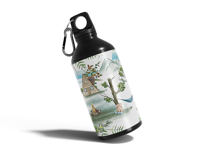 alpine cabin camping Water Bottle DIY Stickers
