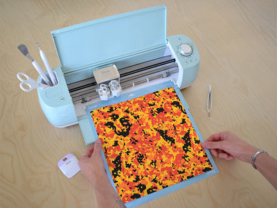 amber flames camouflage Cricut Compatible Vinyl