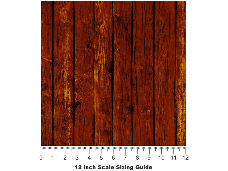 Amber  Wood Plank Vinyl Film Pattern Size 12 inch Scale~Rwraps Amber  Wood Plank Sizing Chart~3