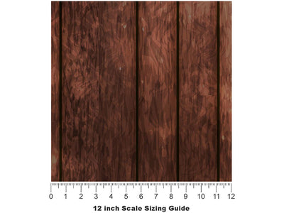 American Walnut Wood Plank Vinyl Film Pattern Size 12 inch Scale~Rwraps American Walnut Wood Plank Sizing Chart~3