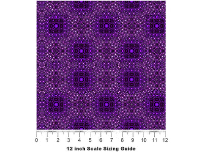 Amethyst Formations Mosaic Vinyl Film Pattern Size 12 inch Scale~Rwraps Amethyst Formations Mosaic Sizing Chart~2