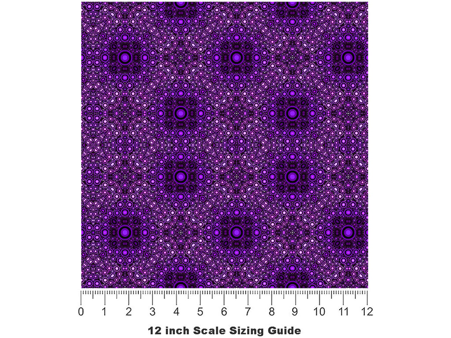 Amethyst Formations Mosaic Vinyl Film Pattern Size 12 inch Scale~Rwraps Amethyst Formations Mosaic Sizing Chart~2