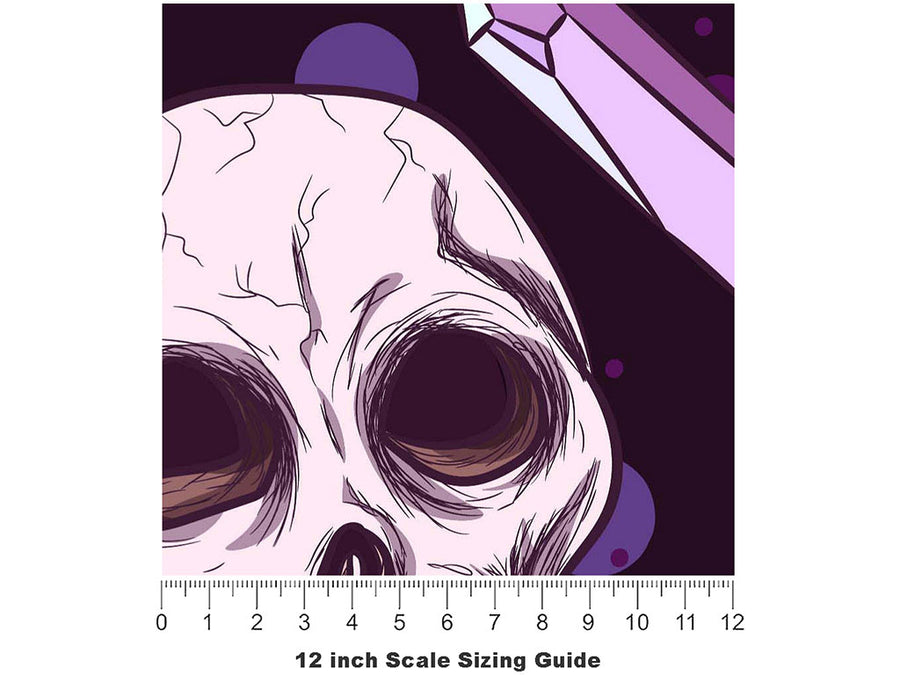 Amethyst Skulls Halloween Vinyl Film Pattern Size 12 inch Scale~Rwraps Amethyst Skulls Halloween Sizing Chart~2