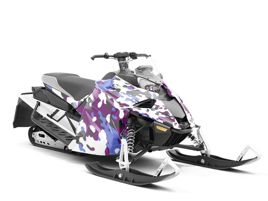 Amethyst Woodland Camouflage Custom Wrapped Snowmobile
