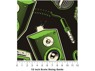Amped Up Music Vinyl Film Pattern Size 12 inch Scale~Rwraps Amped Up Music Sizing Chart~2