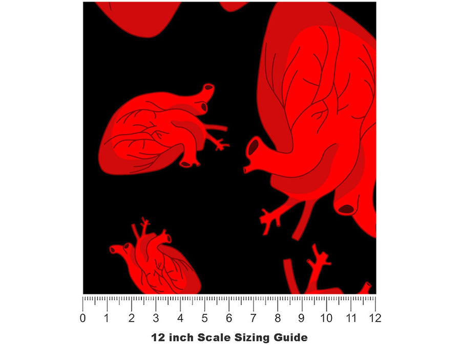 Anatomical Amour Heart Vinyl Film Pattern Size 12 inch Scale~Rwraps Anatomical Amour Heart Sizing Chart~2