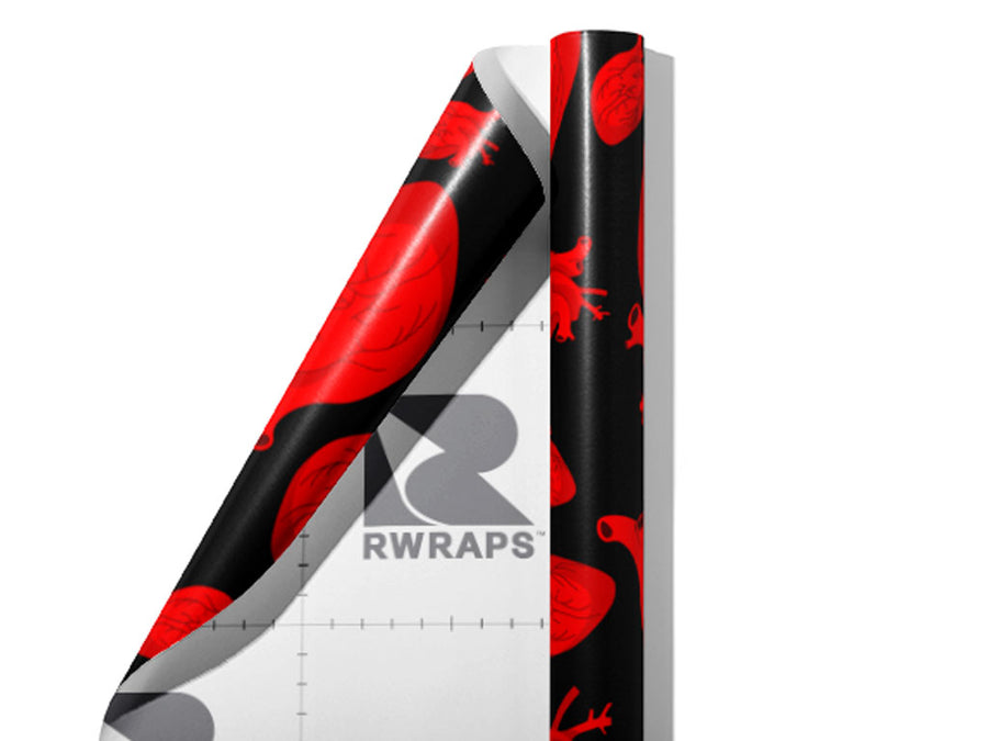 Anatomical Amour Heart Wrap Film Sheets~Rwraps Series 914 Anatomical Amour Heart Scrolled Sheet~3