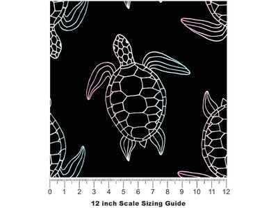 Ancient Outlines Marine Life Vinyl Film Pattern Size 12 inch Scale~Rwraps Ancient Outlines Marine Life Sizing Chart~2