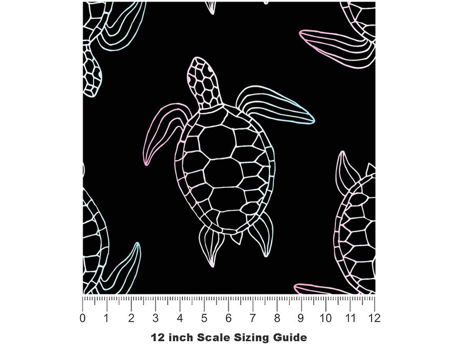 Ancient Outlines Marine Life Vinyl Film Pattern Size 12 inch Scale~Rwraps Ancient Outlines Marine Life Sizing Chart~2