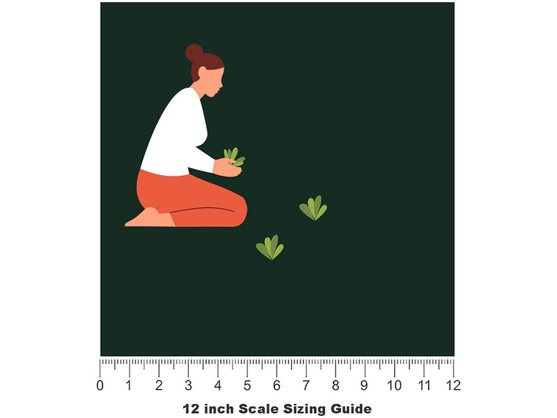 Ancient Traditions Gardening Vinyl Film Pattern Size 12 inch Scale~Rwraps Ancient Traditions Gardening Sizing Chart~2