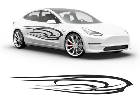 3M Matte Black Angel's Wings Body Graphic~Full Side Auto Decal Kit~0