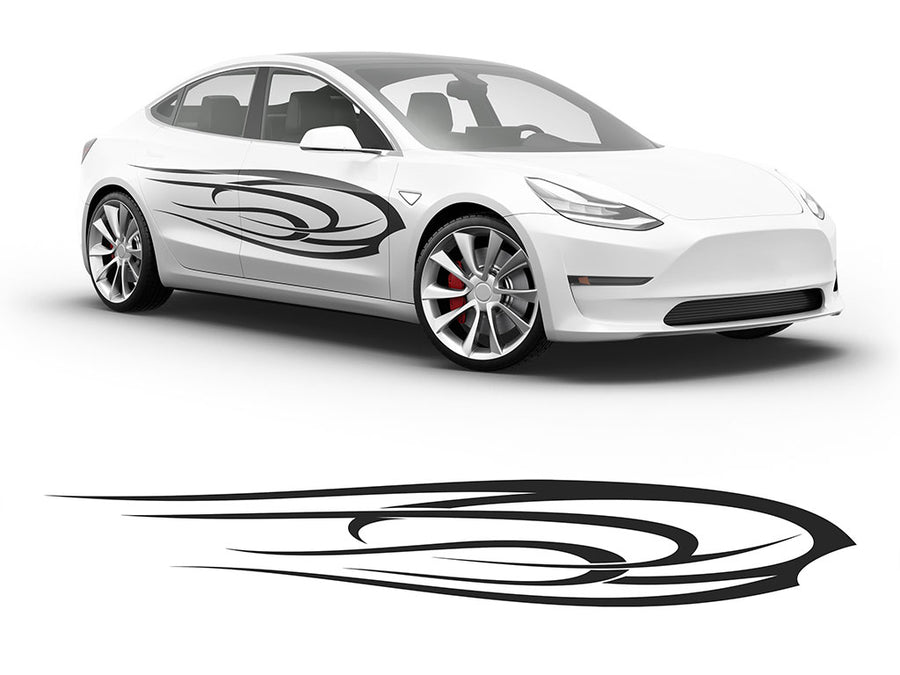 3M Matte Black Angel's Wings Body Graphic~Full Side Auto Decal Kit~0