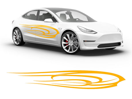 3M Sunflower Yellow Angel's Wings Body Graphic~Full Side Auto Decal Kit~0