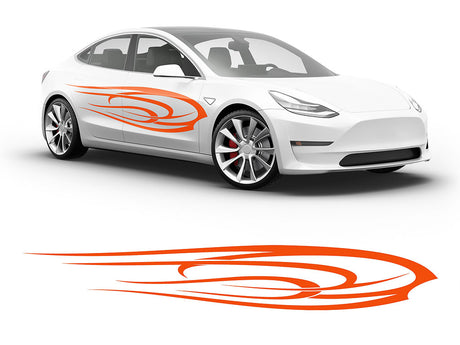 3M Bright Orange Angel's Wings Body Graphic~Full Side Auto Decal Kit~0