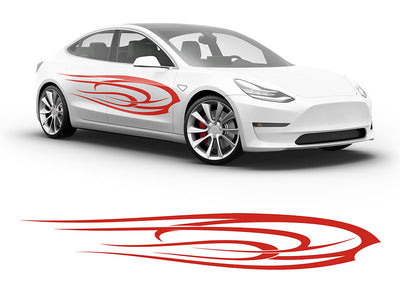 3M Light Red Angel's Wings Body Graphic~Full Side Auto Decal Kit~0
