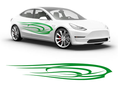 3M Bright Green Angel's Wings Body Graphic~Full Side Auto Decal Kit~0