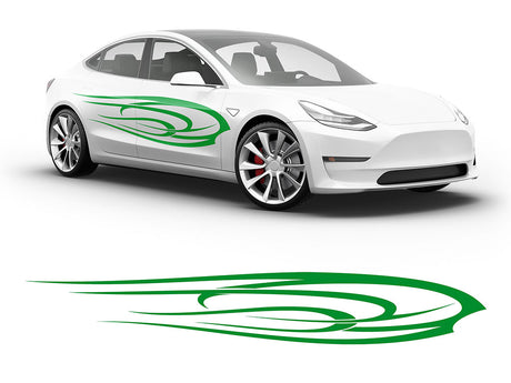 3M Bright Green Angel's Wings Body Graphic~Full Side Auto Decal Kit~0