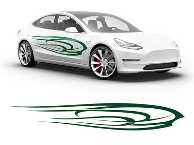 3M Dark Green Angel's Wings Body Graphic~Full Side Auto Decal Kit~0