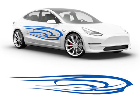 3M Azure Blue Angel's Wings Body Graphic~Full Side Auto Decal Kit~0