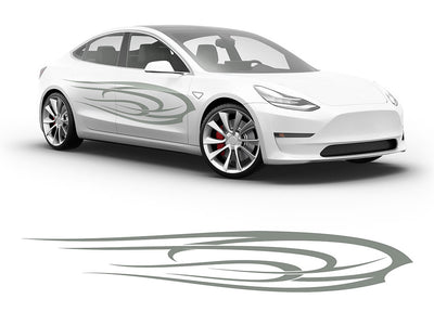 3M Light Gray Angel's Wings Body Graphic~Full Side Auto Decal Kit~0