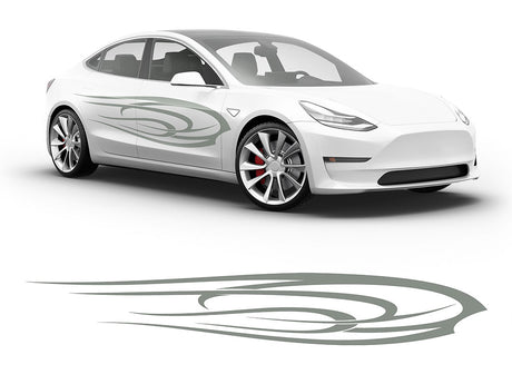 3M Light Gray Angel's Wings Body Graphic~Full Side Auto Decal Kit~0