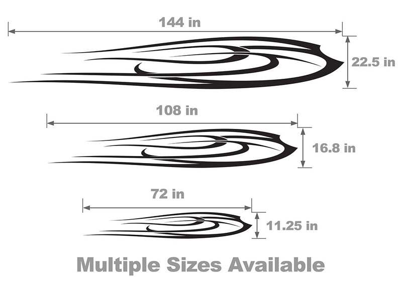 AngelsWings Vehicle Body Graphic Size Chart