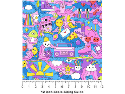 Another World Science Fiction Vinyl Film Pattern Size 12 inch Scale~Rwraps Another World Science Fiction Sizing Chart~2