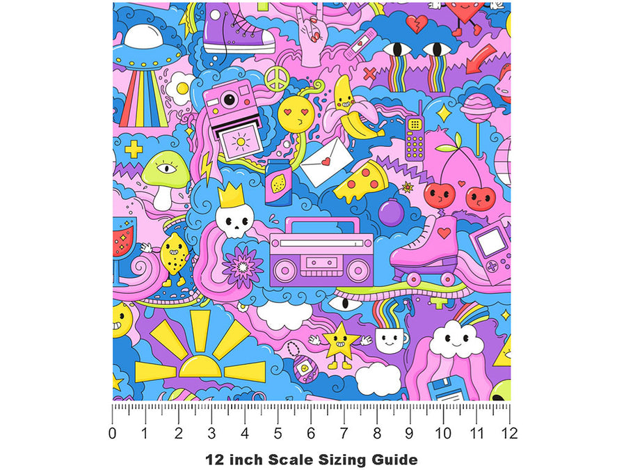 Another World Science Fiction Vinyl Film Pattern Size 12 inch Scale~Rwraps Another World Science Fiction Sizing Chart~2