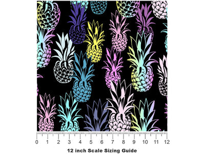 Antigua Black Fruit Vinyl Film Pattern Size 12 inch Scale~Rwraps Antigua Black Fruit Sizing Chart~2