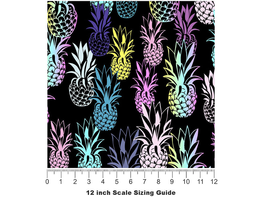 Antigua Black Fruit Vinyl Film Pattern Size 12 inch Scale~Rwraps Antigua Black Fruit Sizing Chart~2