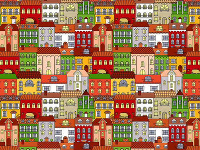 Apartment Block Cityscape Vinyl Wrap Pattern~Rwraps Series 914 Digitally Printed Vinyl Wrap~0