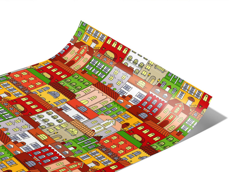 Apartment Block Cityscape Vinyl Wraps~Rwraps Series 914 Digitally Printed Vinyl Wrap~1