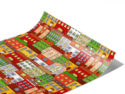 Apartment Block Cityscape Vinyl Wraps~Rwraps Series 914 Digitally Printed Vinyl Wrap~1