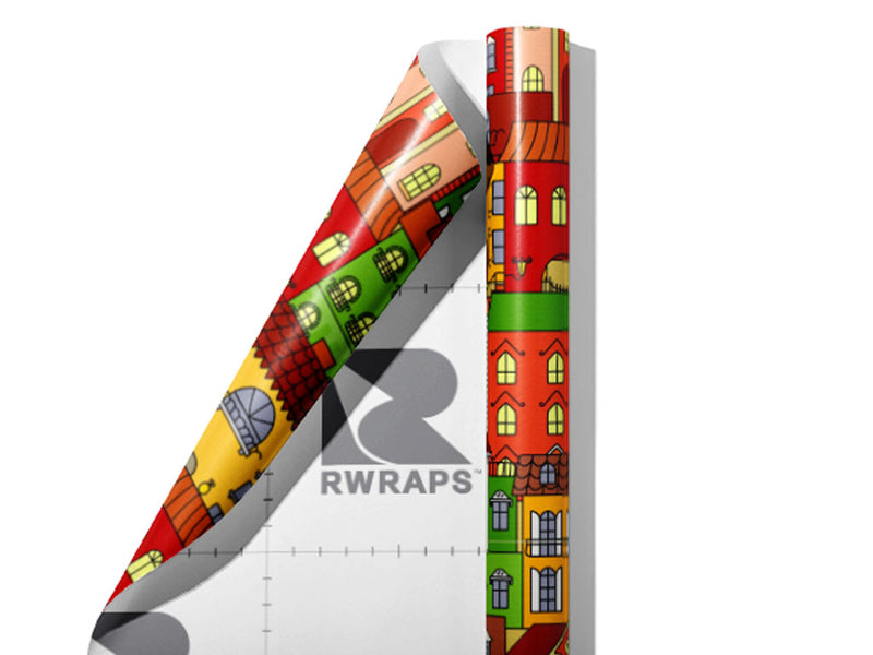 Apartment Block Cityscape Wrap Film Sheets~Rwraps Series 914 Apartment Block Cityscape Scrolled Sheet~4